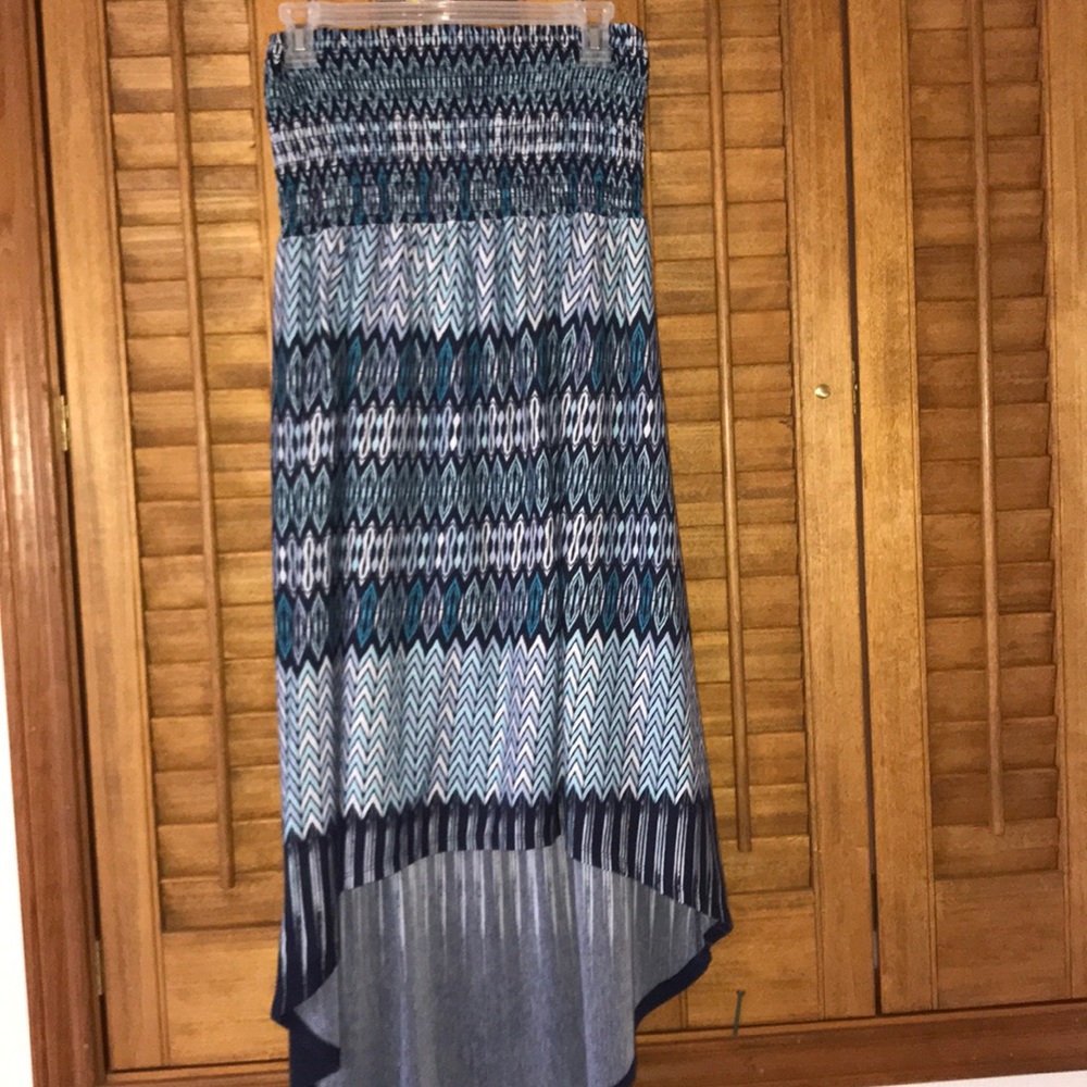 🐠Blue Aztec print hi-low dress🐠